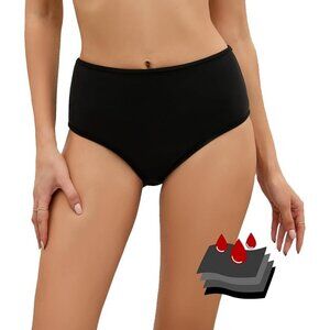 Period Swimwear Leakproof Bikini Bottoms Black High Waisted Swimsuit Bottom